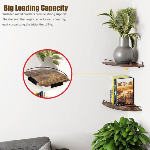 11.8 in. W x 11.8 in. D Corner Decorative Wall Shelf, Floating