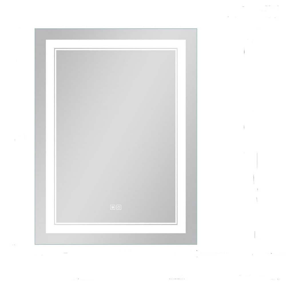 32 in. W x 40 in. H Large Rectangular Frameless Anti-Fog Wall Bathroom Vani