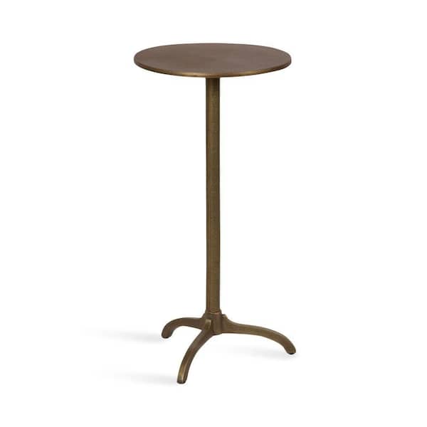 Henshall 12 in. Gold Round Metal End Table