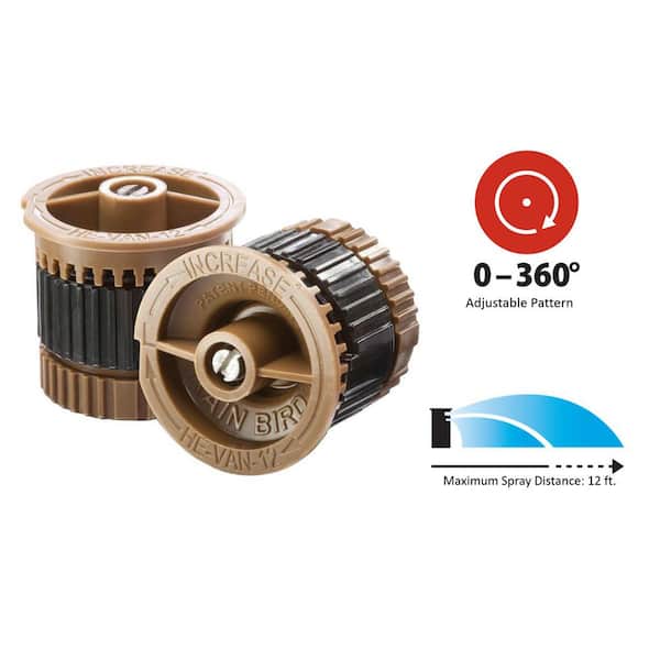 HE-VAN High Efficiency Sprinkler Nozzle, 0-360 Degree Pattern, Adjustable 10-12 ft.