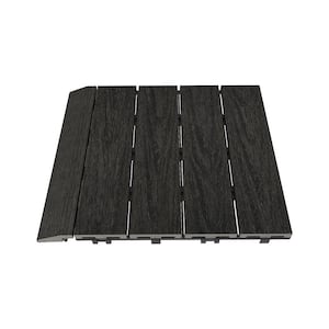 1/6 ft. X 1 ft. Quick Deck Composite Deck Tiles Straight Fascia In Indian Ebony (4-Pieces/Box)