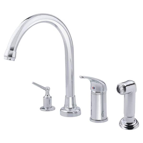 Danze Melrose Single-Handle Standard Kitchen Faucet with Soap Dispenser and Spray in Chrome
