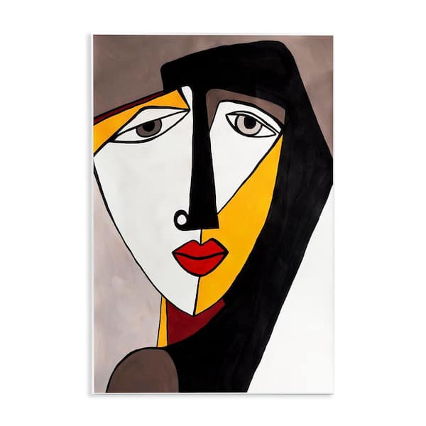 Cubist Bold Face by Ruth Fromstein Unframed Abstract Graphic Art Print 15 in. x 10 in.