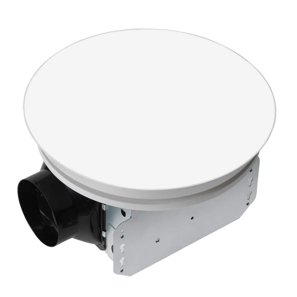 White Round 80 CFM Bathroom Ventilation Exhaust Fan with LED Light