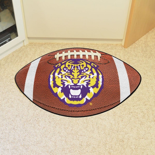 FANMATS LSU Tigers Brown 20.5 in. x 32.5 in. Football Area Rug