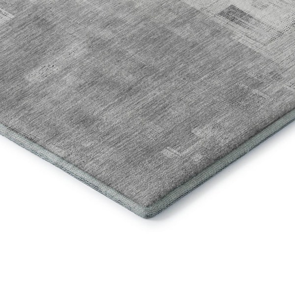 Mayfield Premium Machine Washable Abstract AMF1338 Gray 8 ft. x 10 ft. Area Rug