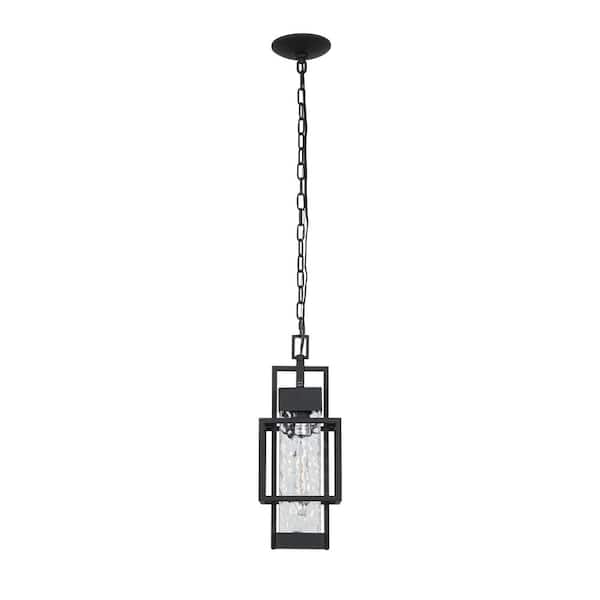 Jushua 1-Light Sand Grain Black Light Sensing Outdoor/Indoor Chandelier Induction Wall Lamp, Bulb Not Included