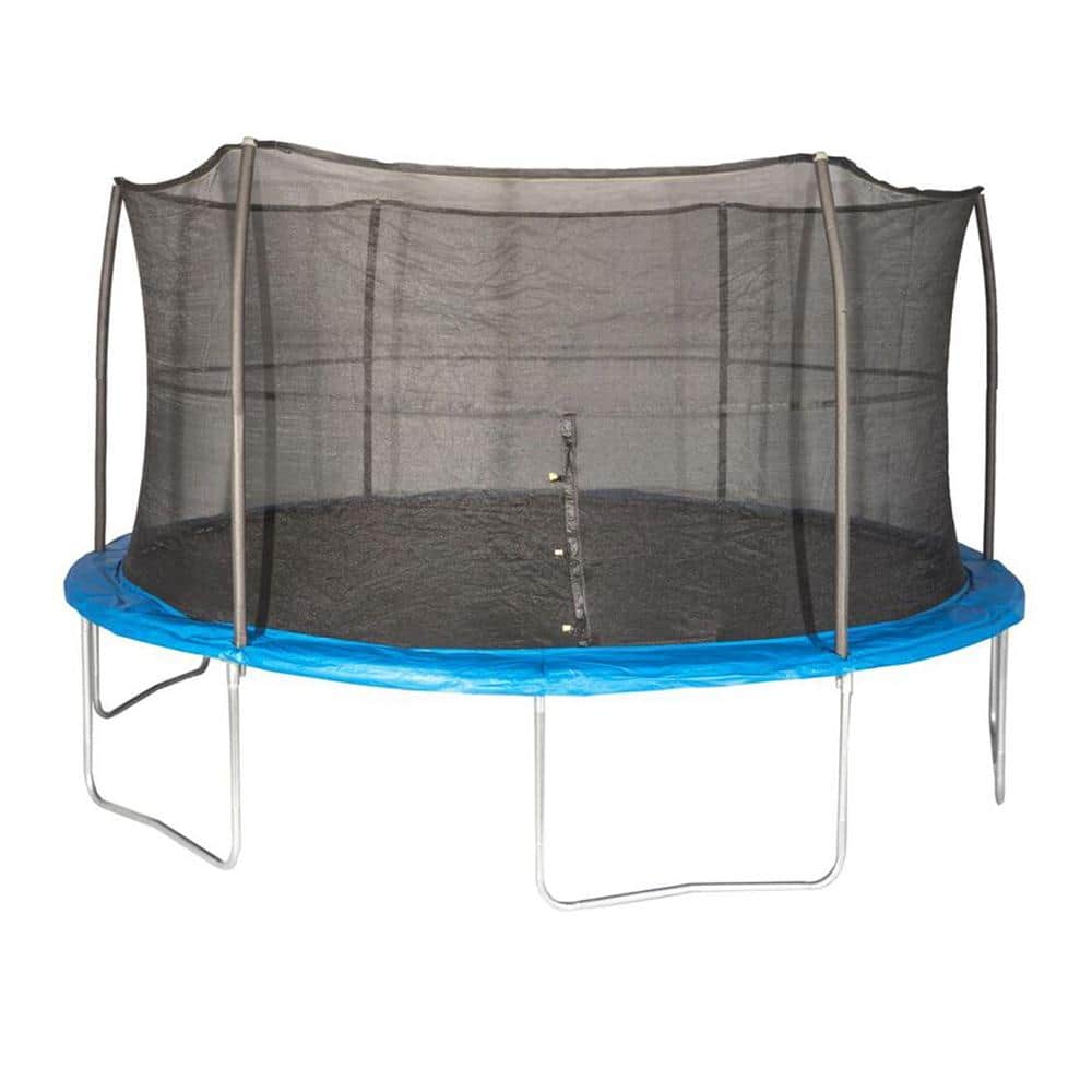 JUMPKING 15 ft. Outdoor Trampoline and Safety Net Enclosure Kit, Blue -  JK15VC2