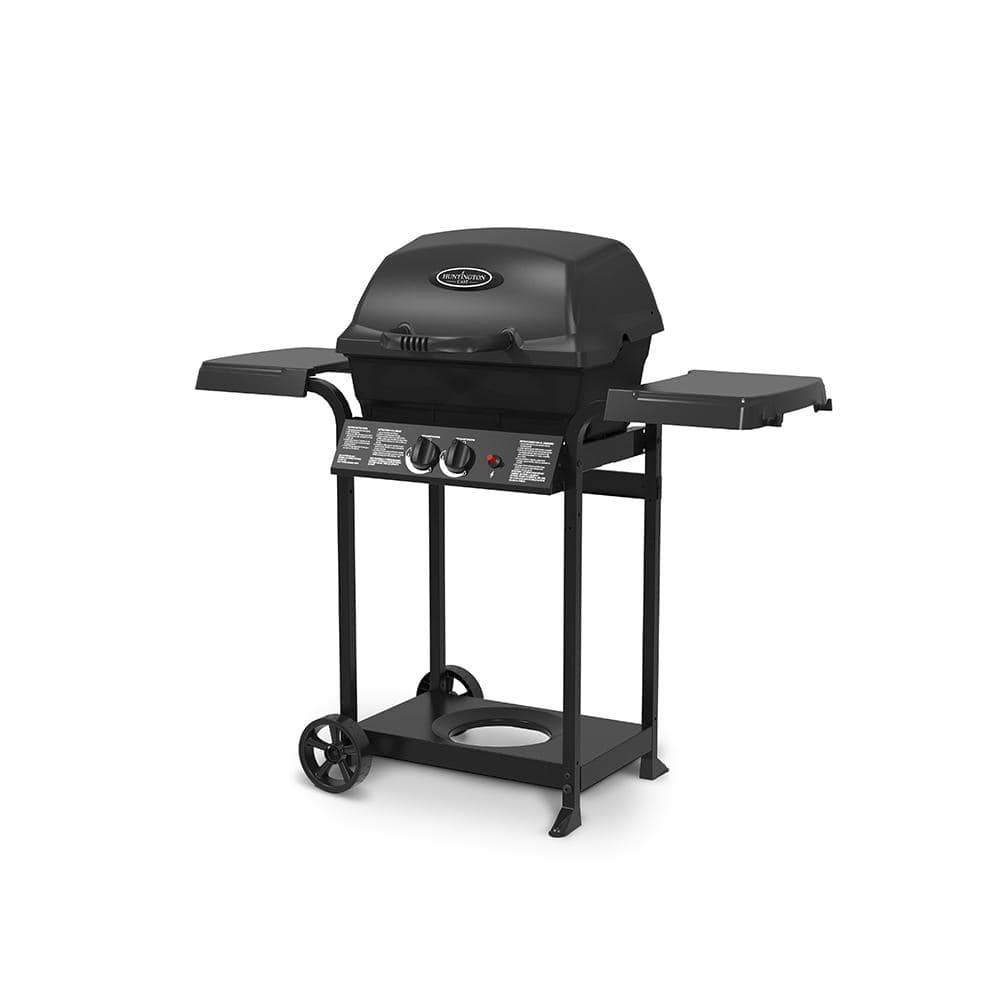 Huntington Black 2-Burner Propane Gas Grill with Side Shelves