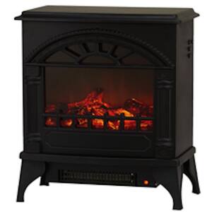 16 in. Freestanding Electric Fireplace in Black