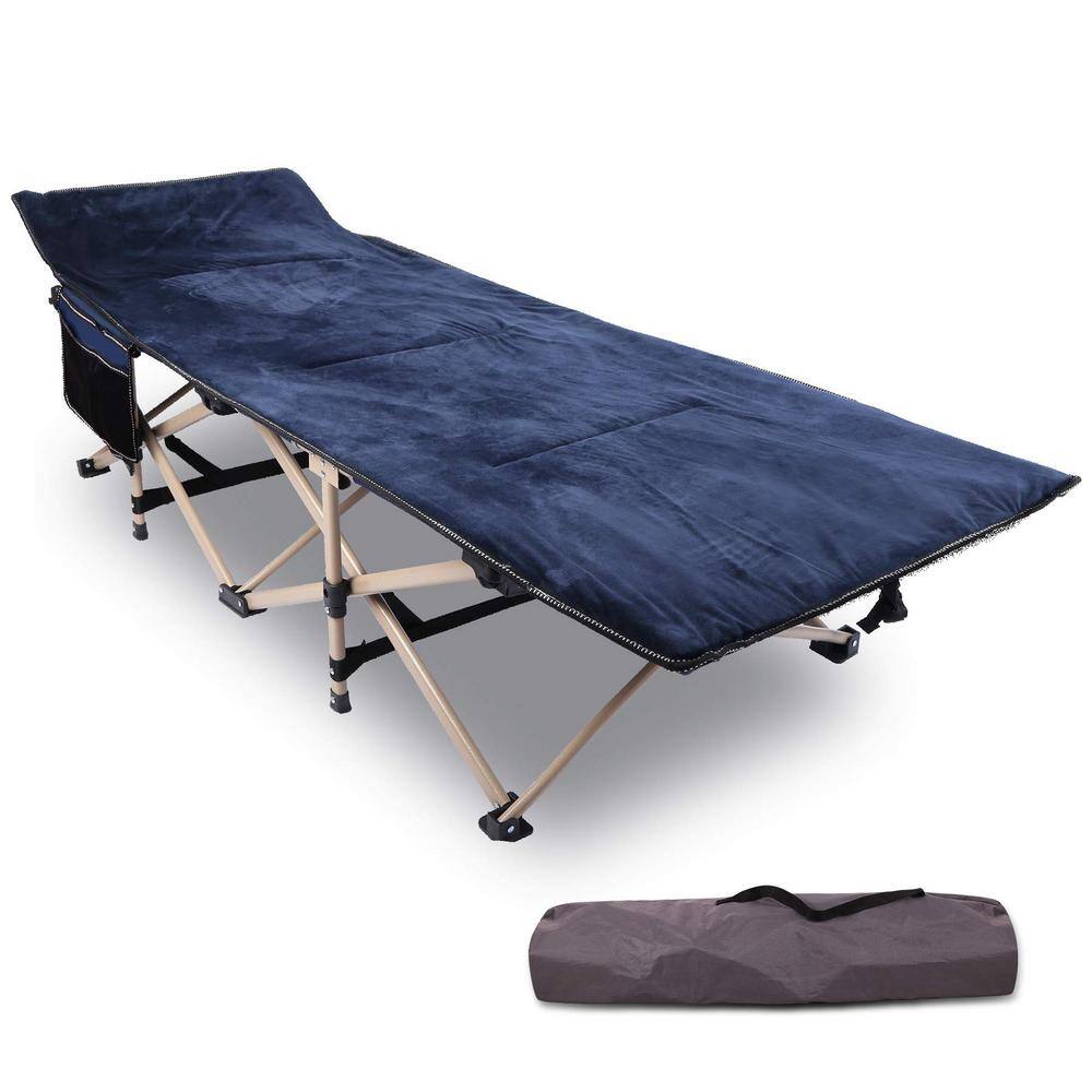 Adult Padded Folding Camp Bed, Heavy-Duty Sleeper Bed with Carry Bag ...