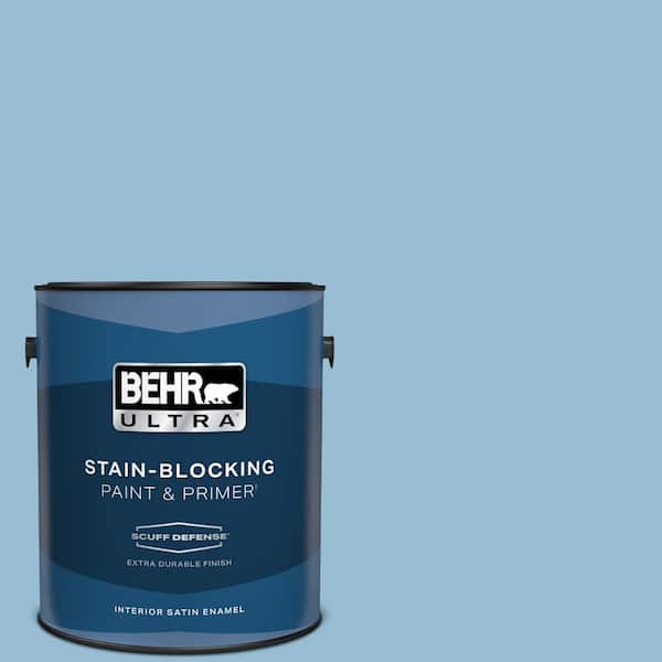 BEHR ULTRA 1 gal. #PPU14-11 Gentle Sky Extra Durable Satin Enamel Interior Paint & Primer