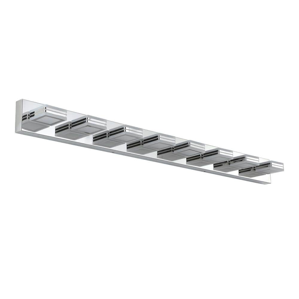 52.2 in. 8-Light Acrylic Chrome Makeup Mirror Light LED Vanity Light Wall Mount Fixture price history on PriceWatchPro