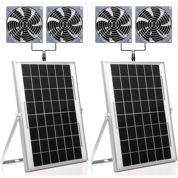 Model Solar Panel Fan KIWDZFU 2 Set Solar Fan for Greenhouse, 10W Solar Panel Fan Kit with ...
