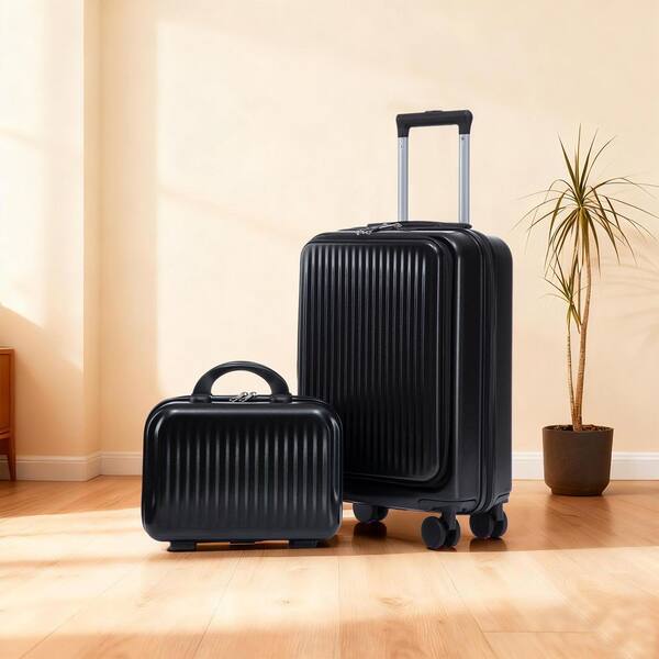 Boyel Living 2-Piece Black ABS Hardside Spinner Luggage Set with