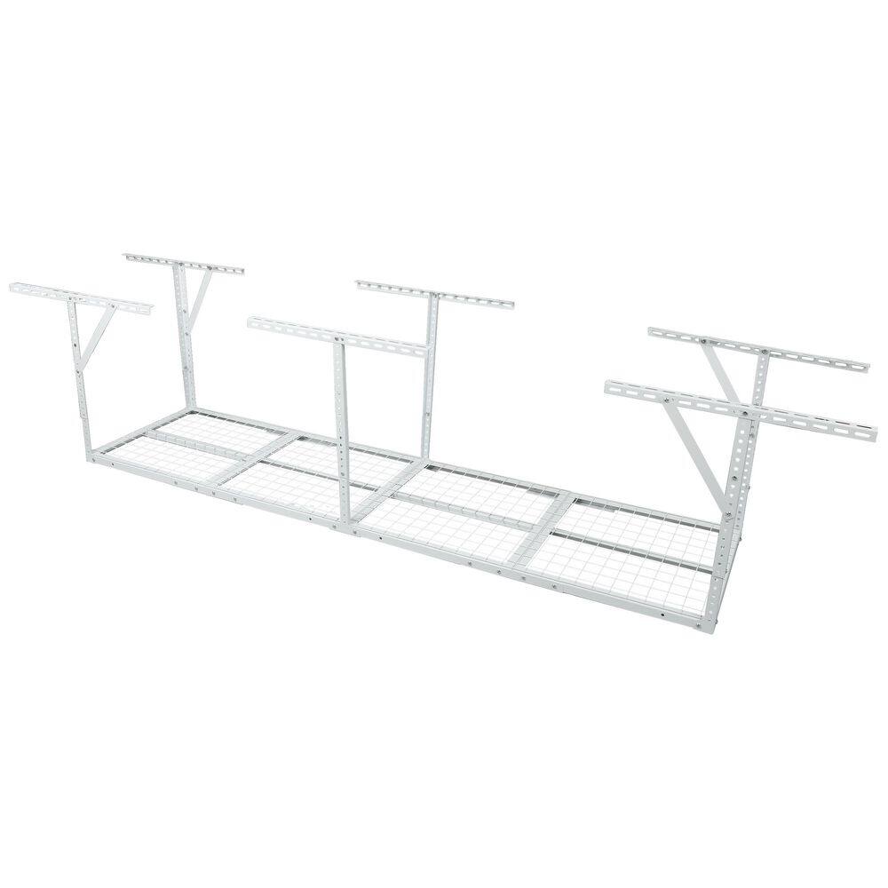 96 in. W x 40 in. H x 24 in. D White Adjustable Height Heavy Duty Steel Overhead Garage Storage Rack price history on PriceWatchPro