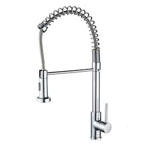 Single Handle Pull Down Sprayer Kitchen Faucet with Advanced Spray Stainless Steel Kitchen Sink Taps in Polished Chrome