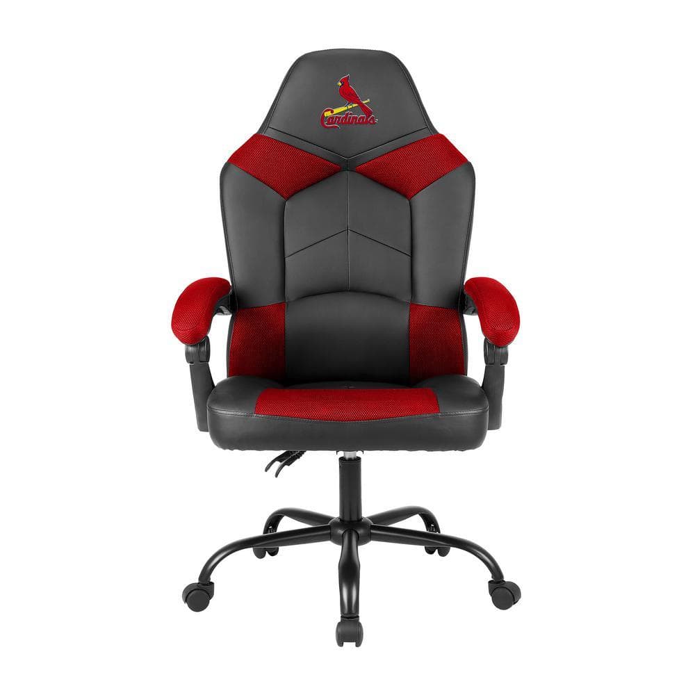 St Louis Cardinals Black Polyurethane Oversized Office Chair with Reclining Back