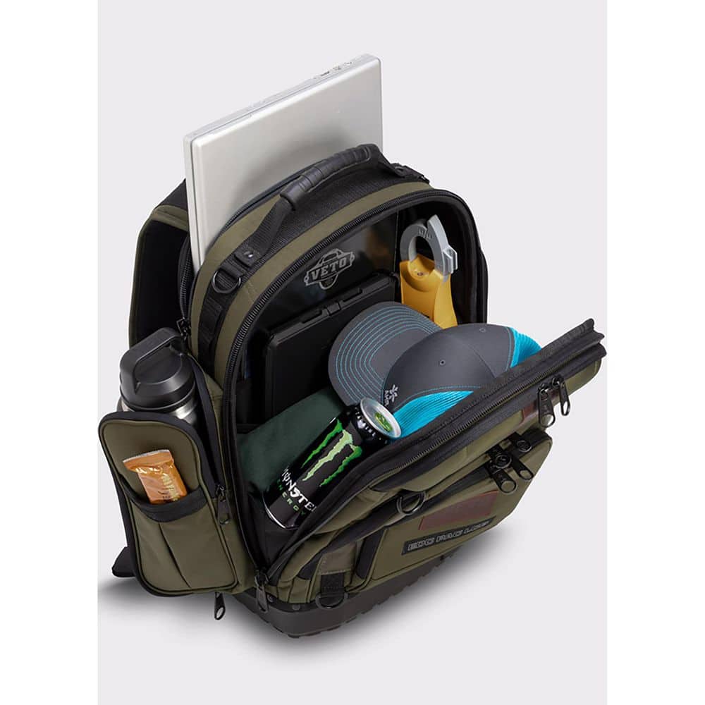 Olive Nylon 16-Inch Zippered Backpack with Padded Handle
