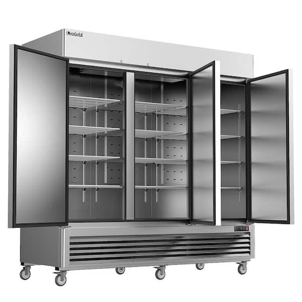 82 in. 72 cu. ft. ETL Certified Auto / Cycle Defrost Upright Freezer in Stainless Steel Look Garage Ready