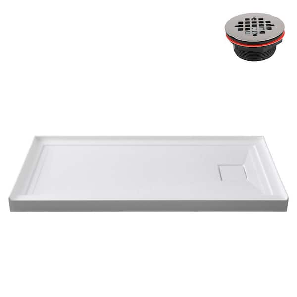 GB-618-476 72 in. x 36 in. Alcove Acrylic Shower Pan Base in Glossy White with Right Drain, Drain Included