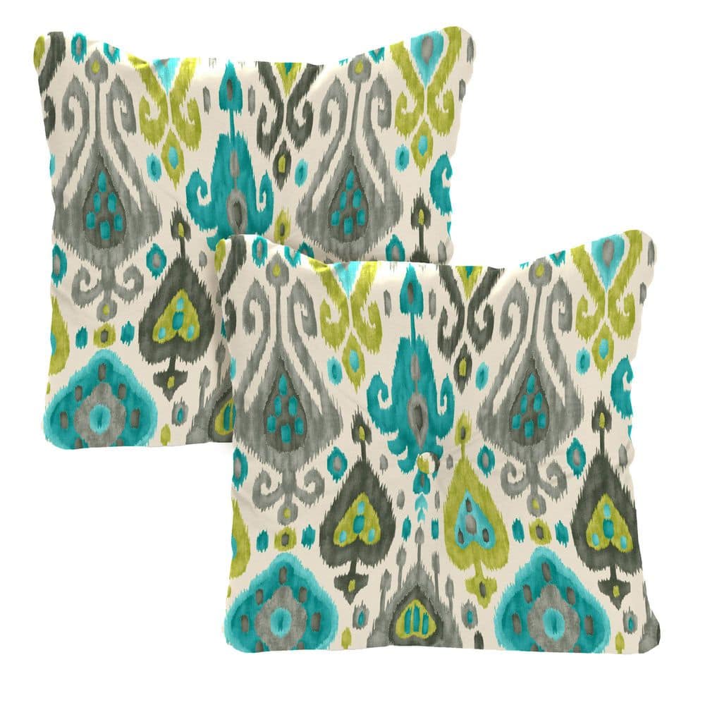 24 in. W x 24 in. H x 5 in. T Square Tufted Outdoor Chair Back Cushion in Paso Turquoise (2-Pack) price history on PriceWatchPro