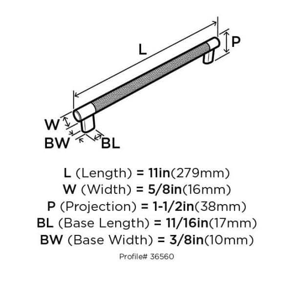 Satin Nickel and Bronze 10-Inch Cabinet Pull with Mounting Hardware