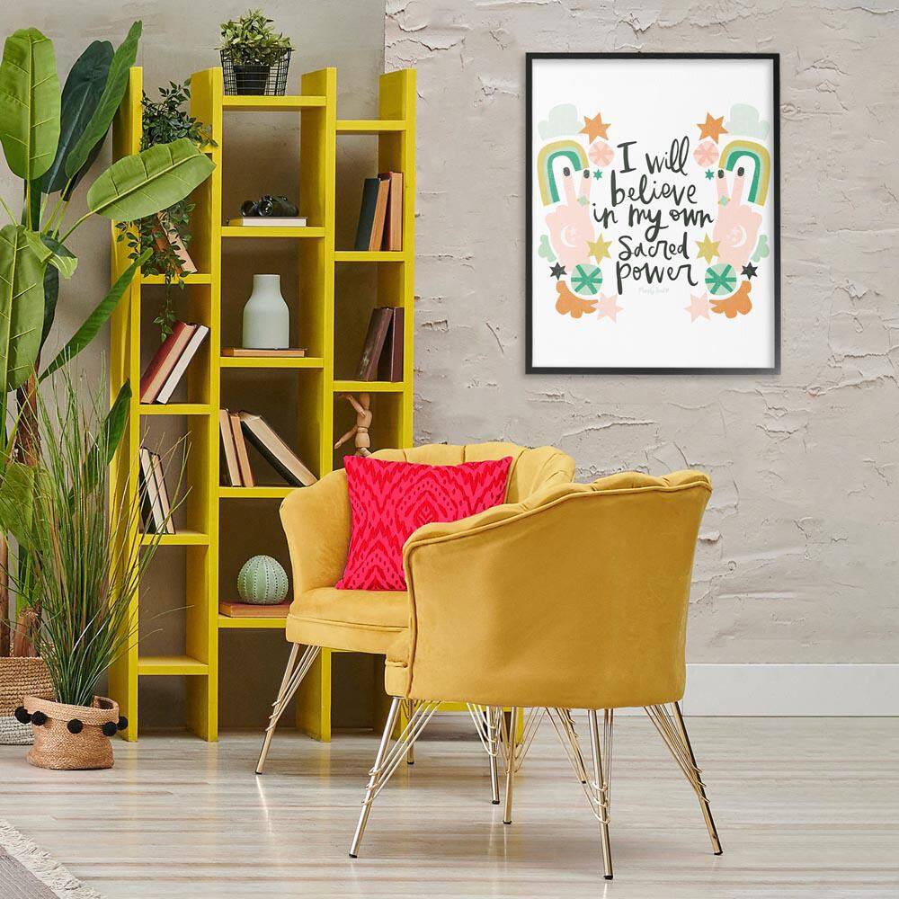 Empowering Sacred Power Sentiment Black Framed Typography Giclee Art Print 30 in. x 24 in. price history on PriceWatchPro