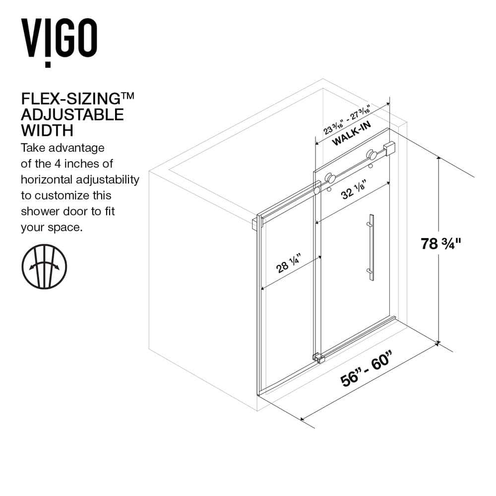 Luca 60" Matte Black Frameless Sliding Shower Door with Clear Glass