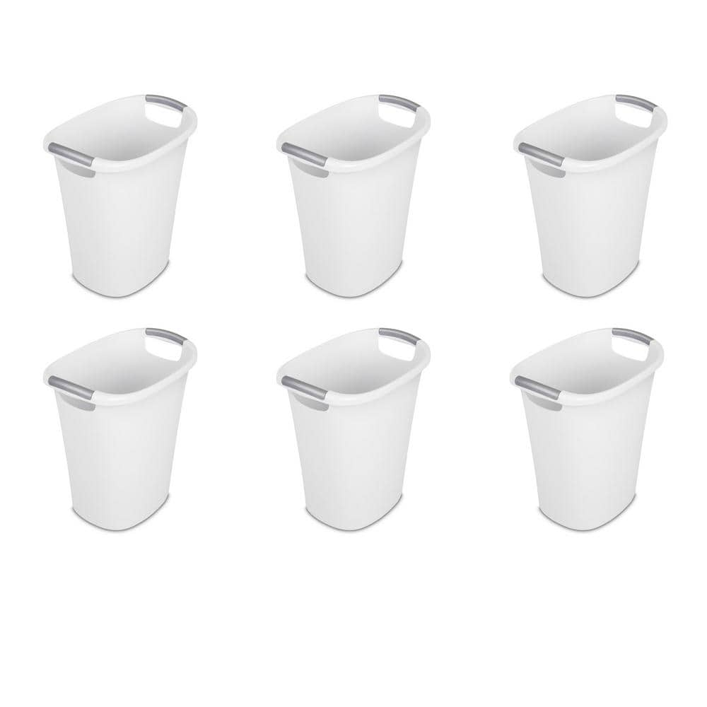 UPC 193802083583 product image for Sterilite 6 Gal. White Ultra Plastic Wastebasket Trash Can (6-Pack) | upcitemdb.com