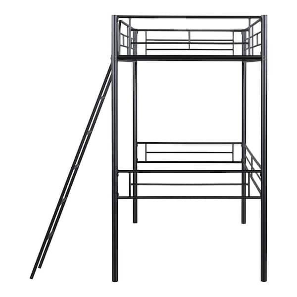 Summit Black Twin Loft Bed with Full Metal Construction