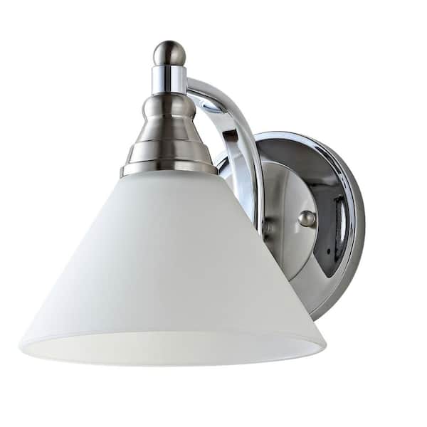 Valery 1-Light Nickel/Clear Indoor Sconce