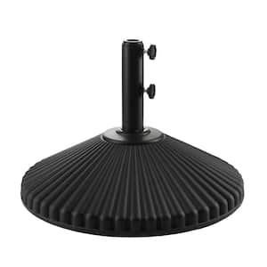 100 lbs. Heavy-Duty Plastic Market Patio Umbrella Base Round Outdoor Stand Base in Black