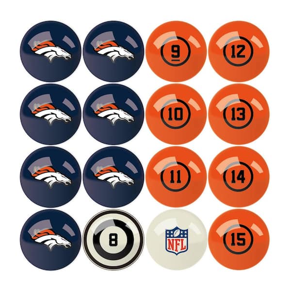 IMPERIAL Denver Broncos Billiard Balls With Numbers