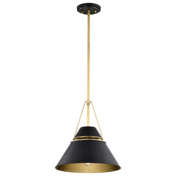 Adina 1-Light Matte Black Cone Pendant Light and No Bulbs Included
