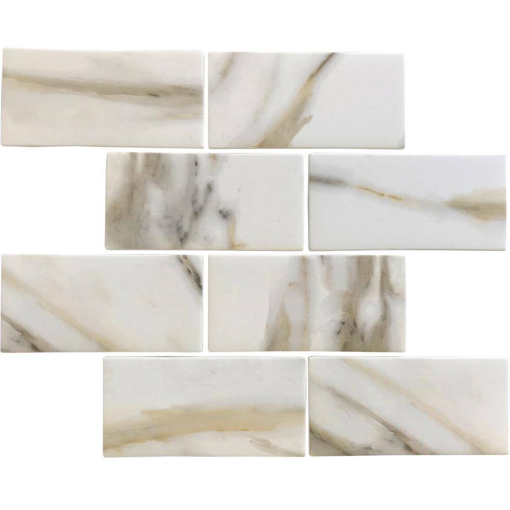 Gray White 4 in. x 5 in. Matte Finished Subway Recycled Glass Mosaic Tile Sample (0.13 sq. ft./Piece) price history on PriceWatchPro