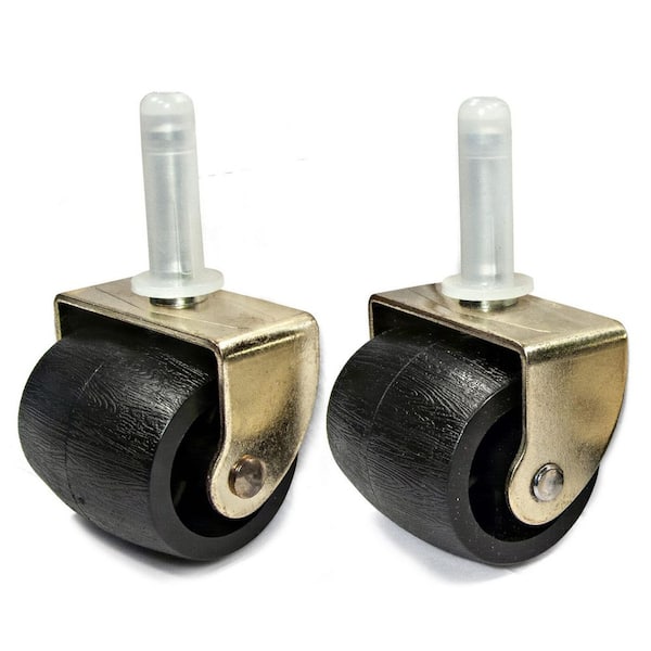 2 in. (51 mm) Brass and Black Swivel Stem Caster with 126 lb. Load Rating (2-Pack)