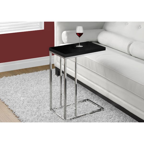 Unbranded Black Accent Table with Chrome Metal