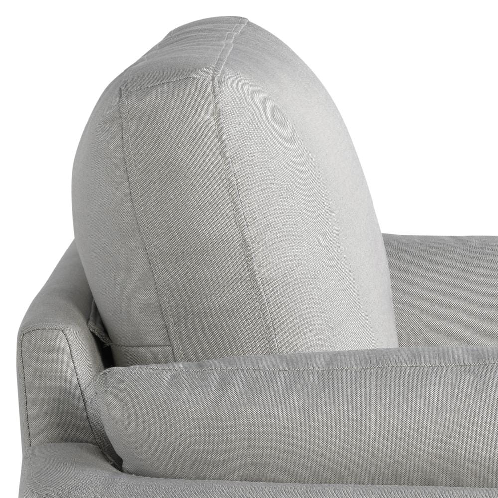 Gray Barrel Accent Chair with Wood Frame and Polyester Upholstery