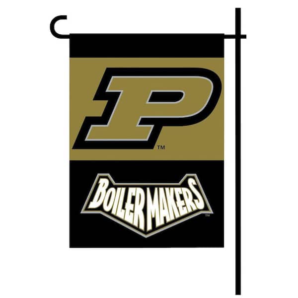 BSI Products NCAA 13 in. x 18 in. Purdue 2-Sided Garden Flag Set with 4 ft. Metal Flag Stand
