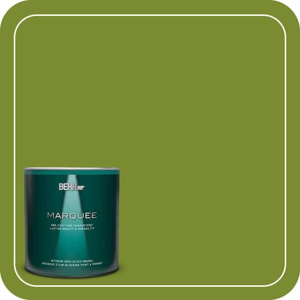 BEHR MARQUEE 1 qt. #P360-7 Sassy Grass Semi-Gloss Enamel Interior Paint & Primer