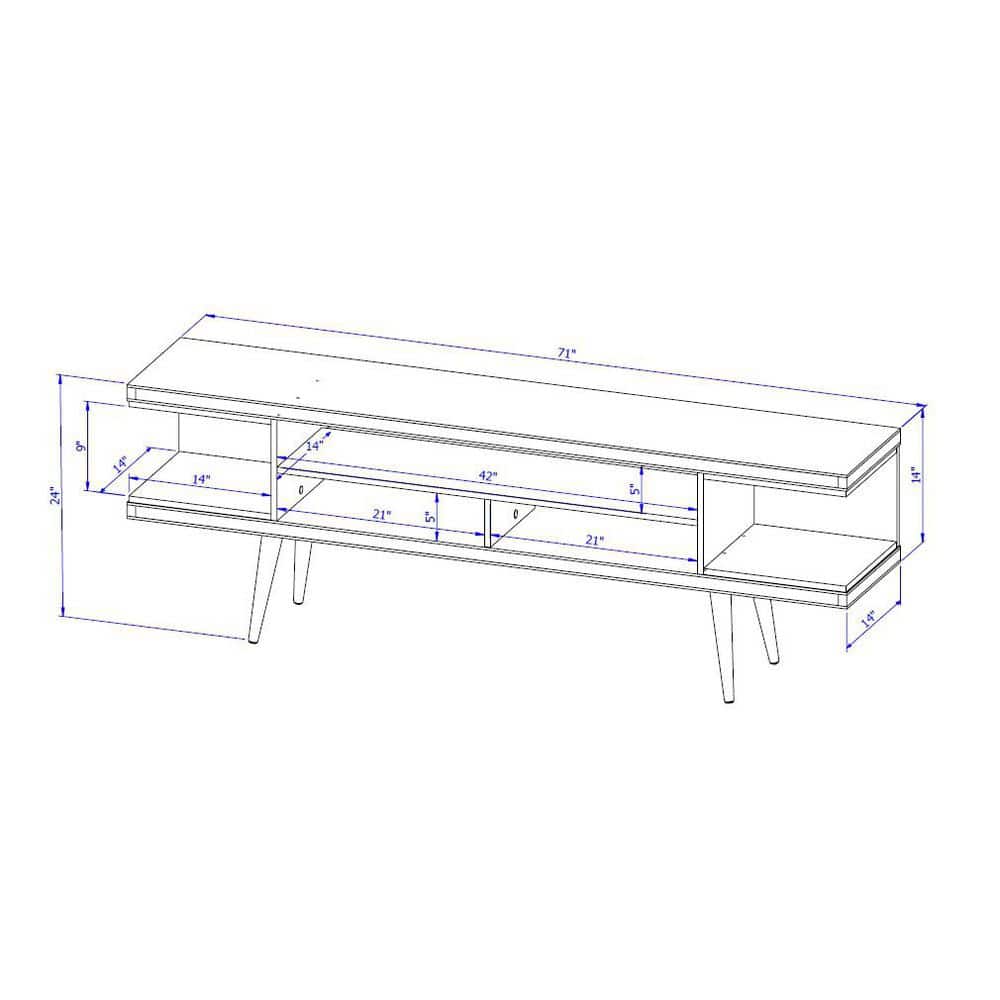 Utopia 70'' White Gloss and Maple Cream Modern TV Stand