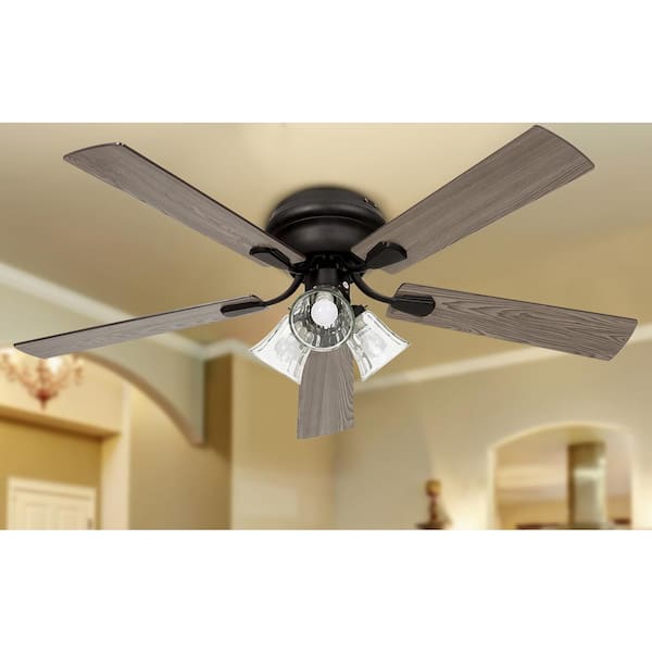 Bizroma 52 In Indoor Matte Black Flush Mounted Ceiling Fan With Light And Remote Control Hd Cf5001b The Home Depot Bizroma 52 In Indoor Matte Black Flush, Flush Mount Ceiling Fans With Remote Control