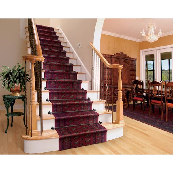 Kurdamir Boukara Crimson 9 in. x 33 in. Stair Tread Cover