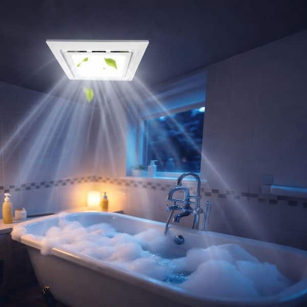 120 CFM Bathroom Exhaust Fan w/ Light, 11.57 in. Ceiling Vent Fan 1.0 Sone Quiet w/ 400K 1000lm LED, Shower Laundry Room