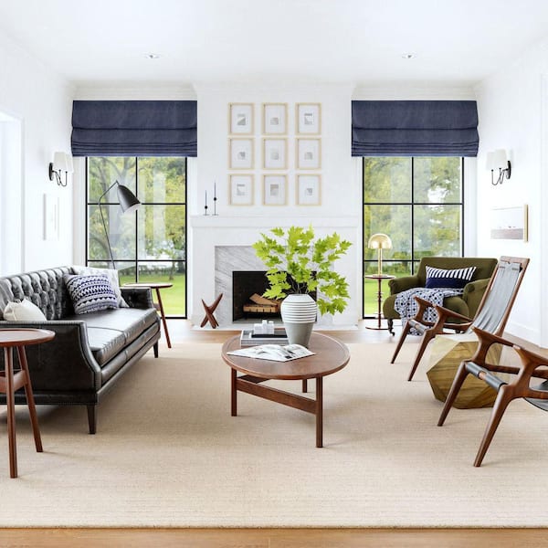 Southwest Striped Wool Beige 6 ft. x 9 ft. Indoor/Outdoor Patio Area Rug