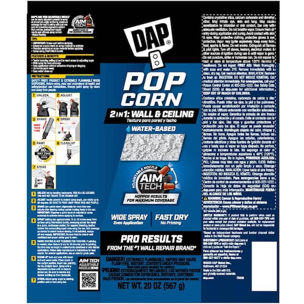 DAP Spray Texture 20 oz. Popcorn Water Based 2in.1 Wall and