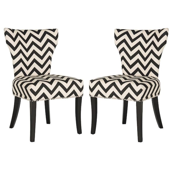 Safavieh Jappic Black and White Cotton-Linen Ring Chair (2-Pack)