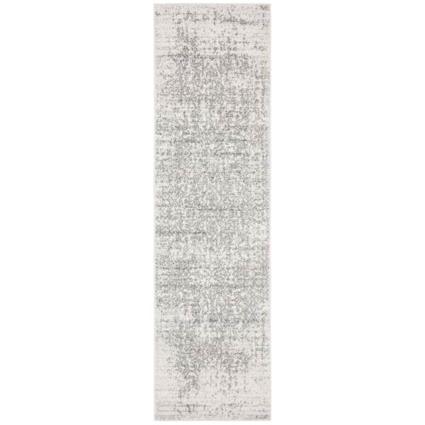 SAFAVIEH Madison Silver/Ivory 2 ft. x 10 ft. Geometric Runner Rug