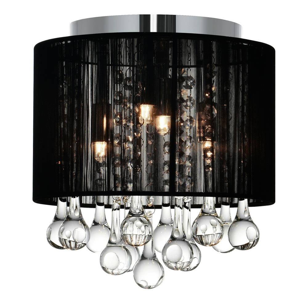 Water Drop 4 Light Drum Shade Flush Mount With Chrome Finish price history on PriceWatchPro